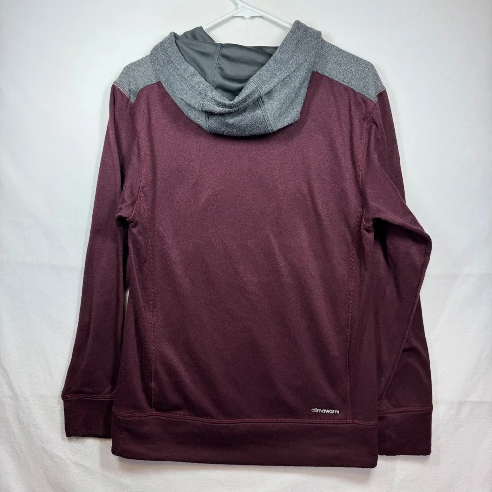 Adidas Ultimate Hoodie Mens Small Burgundy‎ Gray Pullover Activewear